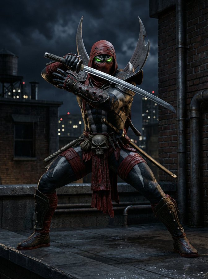 Spawn i325 (Ninja Spawn)
Gemini 3 Pro (Nano Banana Pro)

#hunter_r_customs #spawniverse #AI_Spawn #s