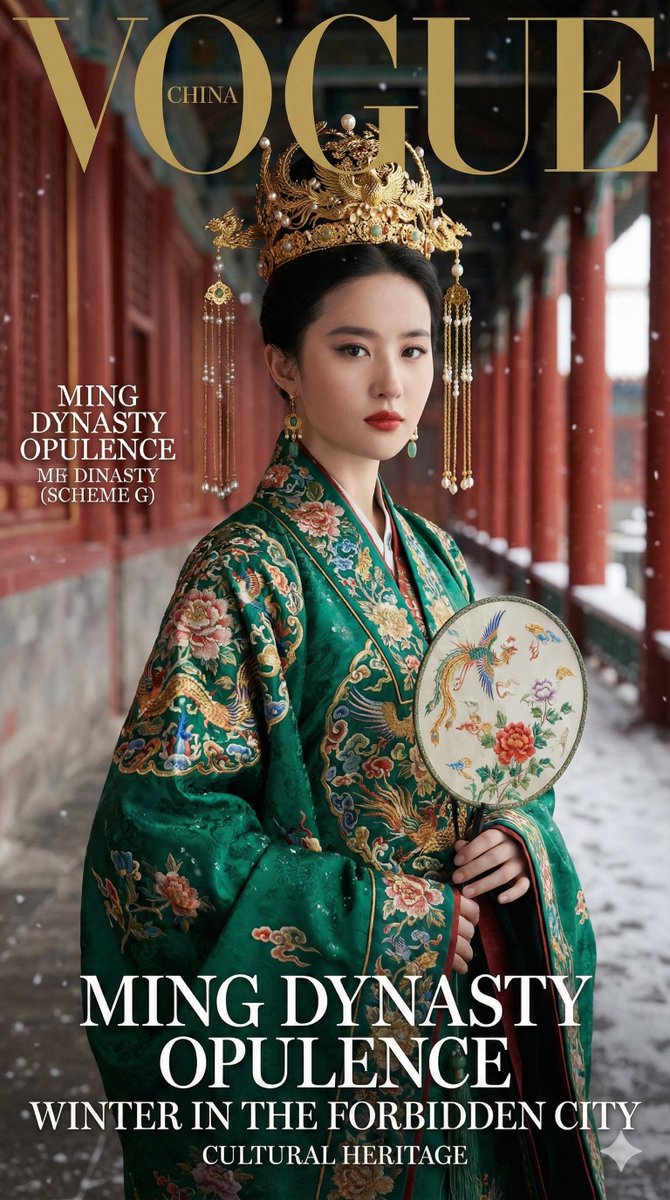 故宫汉服版本，小红书的最爱

帮作者提取了文字版的提示词

Nano Banana  Pro Prompt:

生成一张 9:16 竖版「高端时尚杂志封面级」写实照片：以我上传的 FACE_REF S